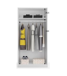 Armario 2 Puertas Correderas Blanco Max, pictograma |SAYEZ|