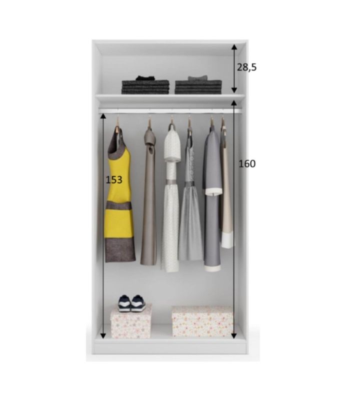 Armario 2 Puertas Correderas Blanco Max, pictograma |SAYEZ|