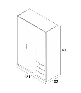 Armario 3 puertas con 3 cajones exteriores Mediterráneo, pictograma |SAYEZ|