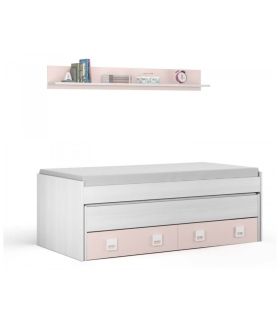 Cama doble juvenil Nube Rosa y Blanco Alpe |SAYEZ|