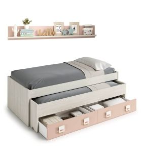 Cama doble juvenil Nube Rosa y Blanco Alpe |SAYEZ|