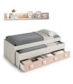 Cama doble juvenil Nube Rosa y Blanco Alpe |SAYEZ|