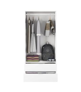 Armario Blanco de Dos Puertas con Dos Cajones Exteriores |SAYEZ|