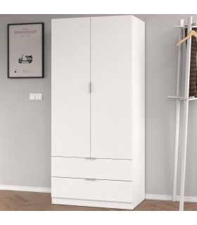 Armario Blanco de Dos Puertas con Dos Cajones Exteriores, en ambiente |SAYEZ|