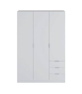Armario Blanco con Tres puertas y Tres Cajones Exteriores |SAYEZ|