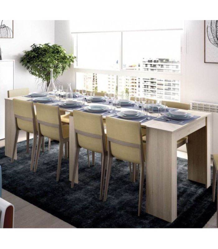 Mesa comedor Extensible Consola Roble Canadian, en ambiente |SAYEZ|
