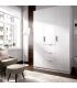 Armario blanco brillo con tres puertas y tres contenedores, en ambiente |SAYEZ|