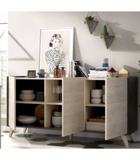 Mueble Aparador Grafito y Natural Ness |SAYEZ|