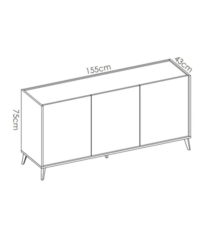 Mueble Aparador Grafito y Natural Ness, pictograma |SAYEZ|