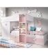 Cama tren Groe Juvenil Blanco y Rosa, en ambiente|SAYEZ|