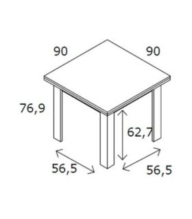 Mesa comedor cuadrada 90x90 extensible Sidney |SAYEZ|