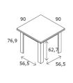 Mesa comedor cuadrada 90x90 extensible Sidney |SAYEZ|