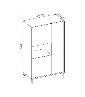 Mueble Aparador Grafito y Natural Ness Plus, pictograma |SAYEZ|