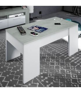 Mesa Centro Elevable Cemento, en ambiente |SAYEZ|