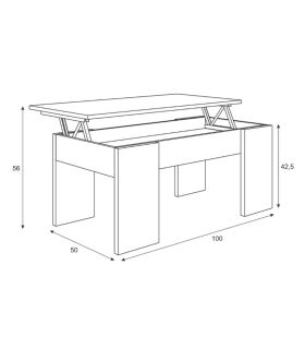 Mesa Centro Elevable Cemento, pictograma |SAYEZ|