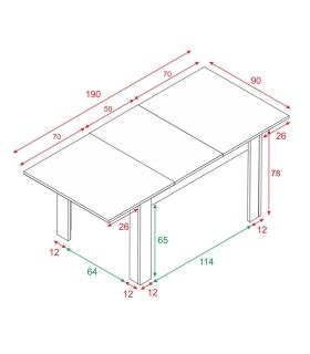 Mesa comedor extensible Cemento, pictograma |SAYEZ|