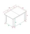 Mesa comedor extensible Cemento, pictograma |SAYEZ|