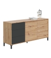 Aparador Brooklyn Roble Nodi y Gris Antracita |SAYEZ|
