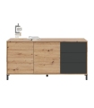 Aparador Brooklyn Roble Nodi y Gris Antracita |SAYEZ|