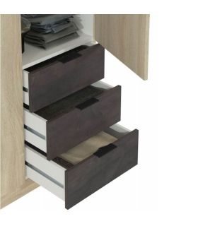 Armario 3 Puertas con 3 Cajones Oxido |SAYEZ|