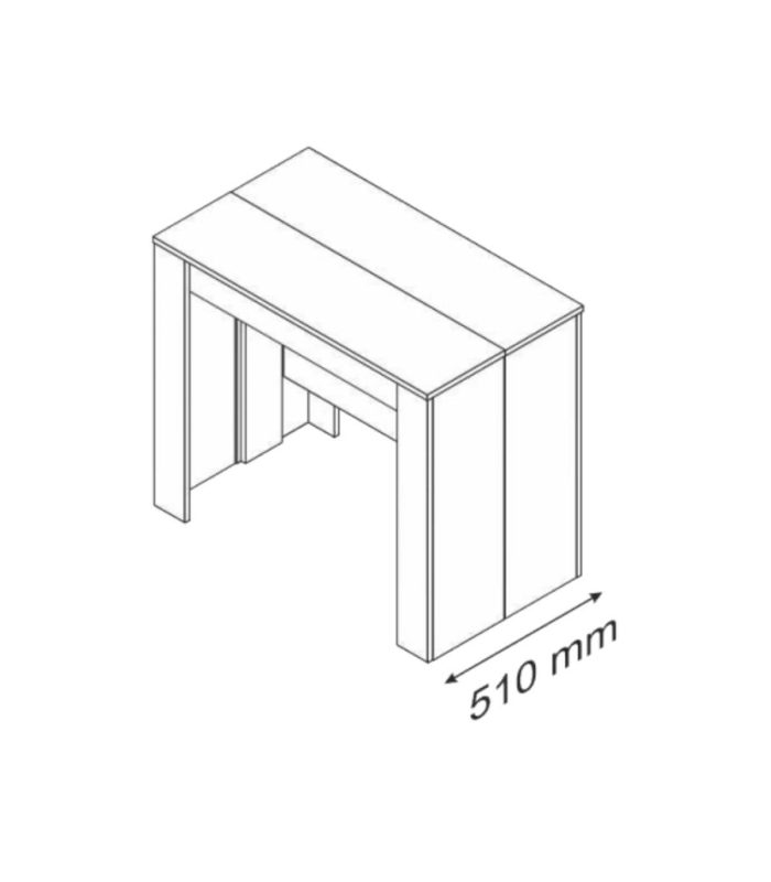 Mesa comedor extensible consola Cemento, pictograma|SAYEZ|