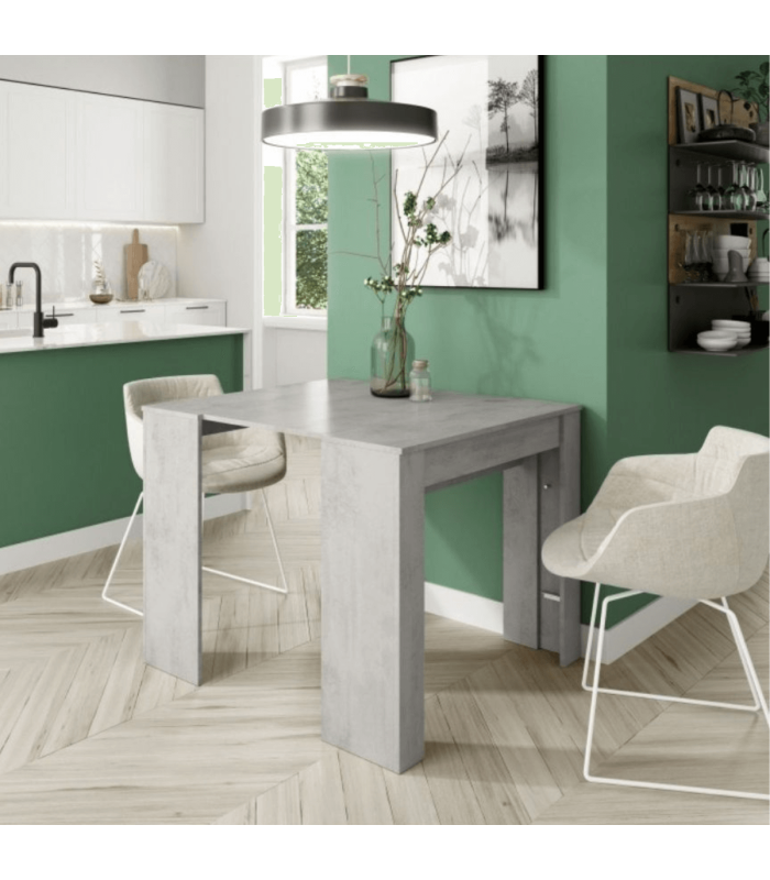 Mesa comedor extensible consola Cemento, en ambiente|SAYEZ|