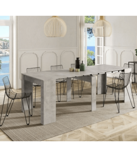 Mesa comedor extensible consola Cemento, en ambiente|SAYEZ|