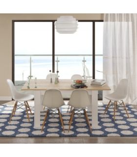 Conjunto Mesa Kendra Mediterraneo y 4 sillas Tower, en ambiente |SAYEZ|
