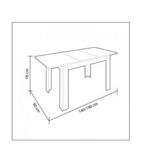 Conjunto Mesa Kendra Roble Canadian y 4 sillas Tower, pictograma |SAYEZ|