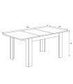 Conjunto Mesa Kendra Cemento y 4 sillas Tower, pictograma |SAYEZ|