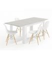 Conjunto Mesa Kendra Cemento y 4 sillas Tower |SAYEZ|