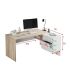 Mesa escritorio con cajonera y estante Blanco y Roble Canadian |SAYEZ|