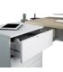 Mesa escritorio con cajonera y estante Blanco y Roble Canadian |SAYEZ|