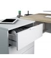 Mesa escritorio con cajonera y estante Blanco y Roble Canadian |SAYEZ|