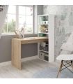Escritorio con estantería Duplo Roble Canadian-Blanco artik, en ambiente|SAYEZ|