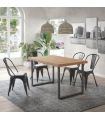 Mesa Comedor Fija Natural Roble Nordish y Negro 140cm, en ambiente |SAYEZ|