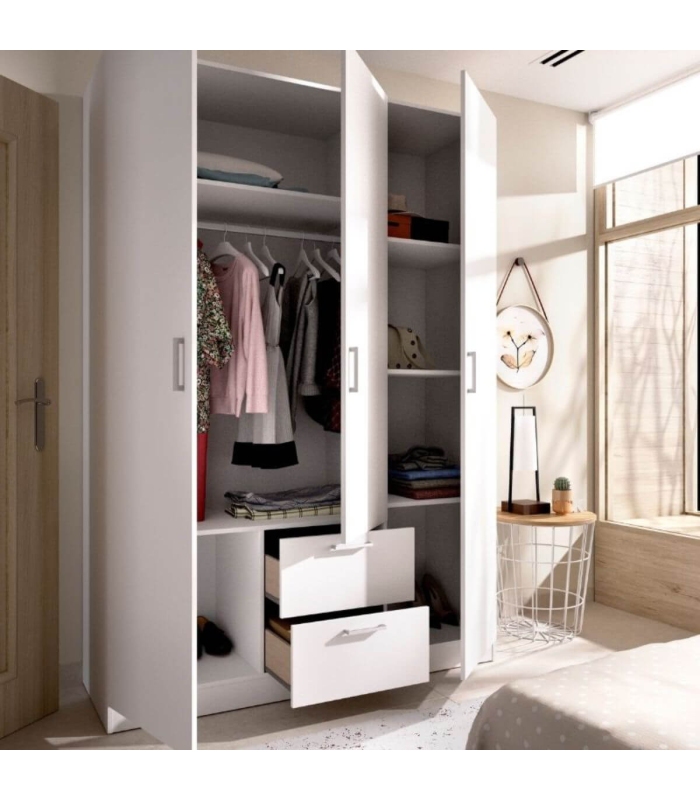 Armario 3 Puertas 2 Cajones Maxi, en ambiente|SAYEZ|