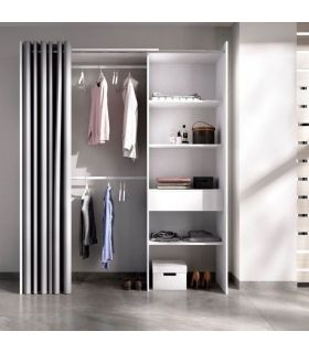 Armario Vestidor 1 Cajón y Cortina Suit , en ambiente |SAYEZ|