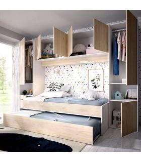 Cama juvenil con Altillo Kwai, en ambiente |SAYEZ|