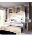 Cama juvenil con Altillo Kwai, en ambiente |SAYEZ|