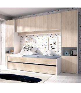 Cama juvenil con Altillo Kwai, en ambiente |SAYEZ|