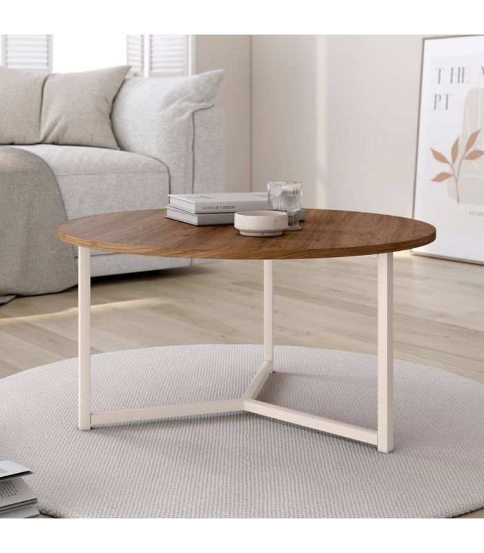 Mesa redonda de centro Pacífico 80 cm, en ambiente |SAYEZ|