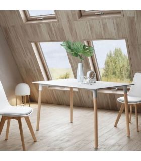 Mesa Comedor Fija Rectangular Caribe Blanca, en ambiente |SAYEZ|