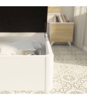 Canapé Premium 135 x 190 Blanco Detalles en Ambiente| SAYEZ |
