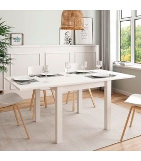 Mesa Comedor Cuadrada 90x90 Extensible Blanco Polar, en ambiente|SAYEZ|