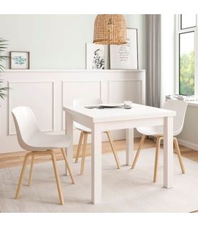 Mesa Comedor Cuadrada 90x90 Extensible Blanco Polar, en ambiente|SAYEZ|