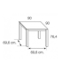 Mesa Comedor Cuadrada 90x90 Extensible Blanco Polar, pictograma|SAYEZ|