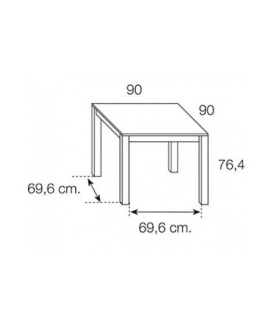 Mesa Comedor Cuadrada 90x90 Extensible Blanco Polar, pictograma|SAYEZ|