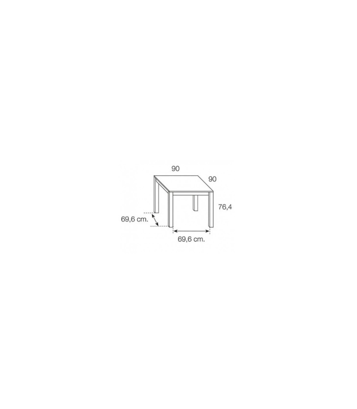 Mesa Comedor Cuadrada 90x90 Extensible Blanco Polar, pictograma|SAYEZ|