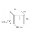 Mesa Comedor Cuadrada 90x90 Extensible Blanco Polar, pictograma|SAYEZ|